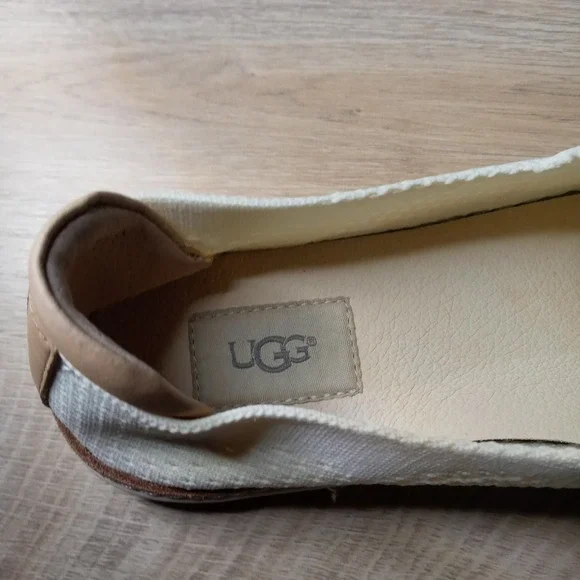 UGG Knit Slip On Sneakers Shoes Womens Size 8 US Cream Casual Comfort Minimalist - Picture 9 of 10